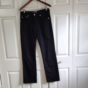 Zara Black Jeans Straight Leg Zip Front Size 6